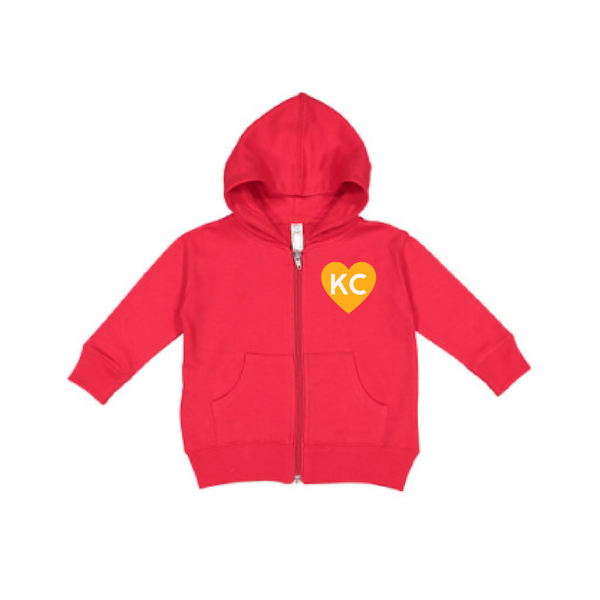 Red KC Heart Infant Toddler Zip Hoody