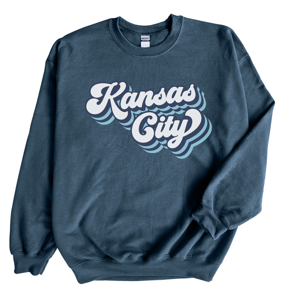 Retro Blue and White Kansas City Sweatshirt