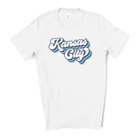 Retro Blue and White Kansas City T-Shirt