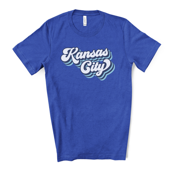 Retro Blue and White Kansas City T-Shirt