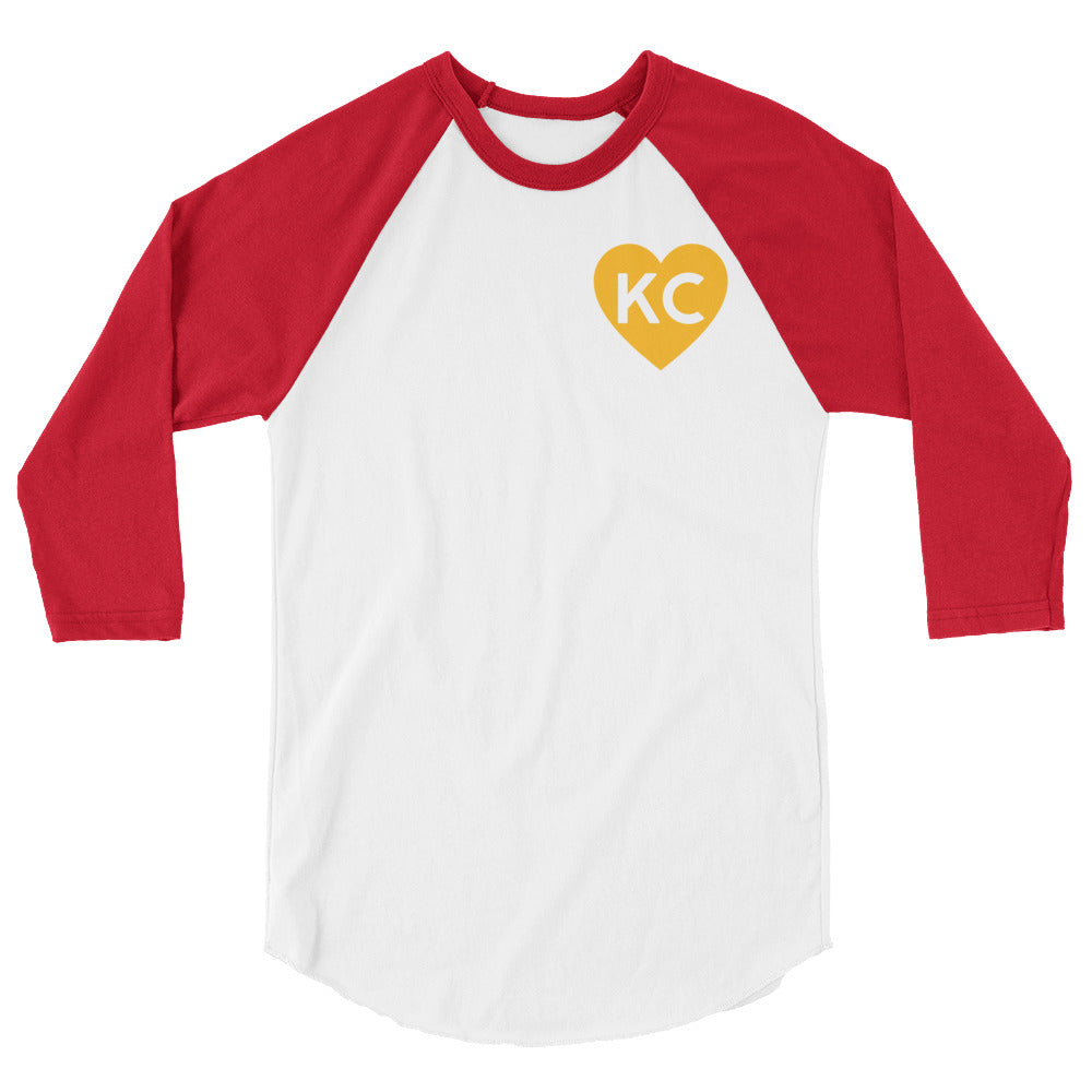 Heart KC 3/4 sleeve raglan shirt – VillageCREW, image size:1000x1000